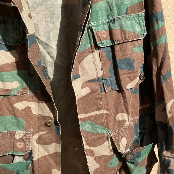 Men's Vintage Unbranded Jacket Camo Button-Down NO SIZE DISTRESSED 80s Grunge - Picture 15 of 16